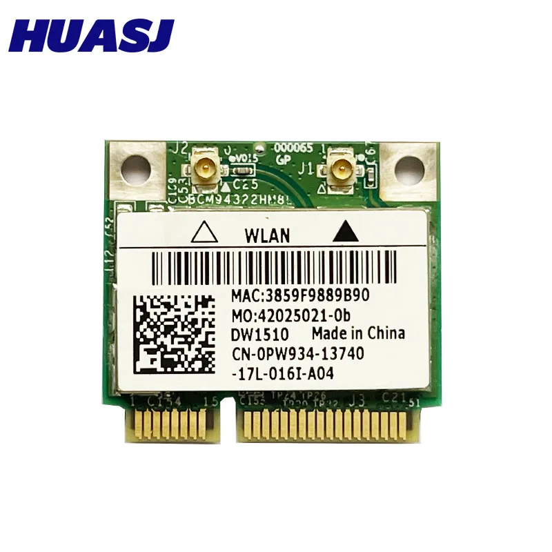 BCM94322HM8L BCM94322 Dual Band 300Mbps Mini PCIE WiFi Wireless Network Card 802.11a/b/g/n DW1510 for Mac OS/hackintosh