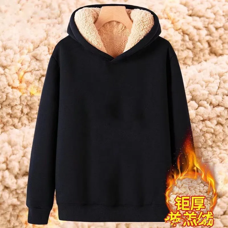 New Fleece Zipper Hoodie Sweatshirt Mens 2022 Winter Warm Coat Male Solid Color Jacket Men Brand Clothing 5XL