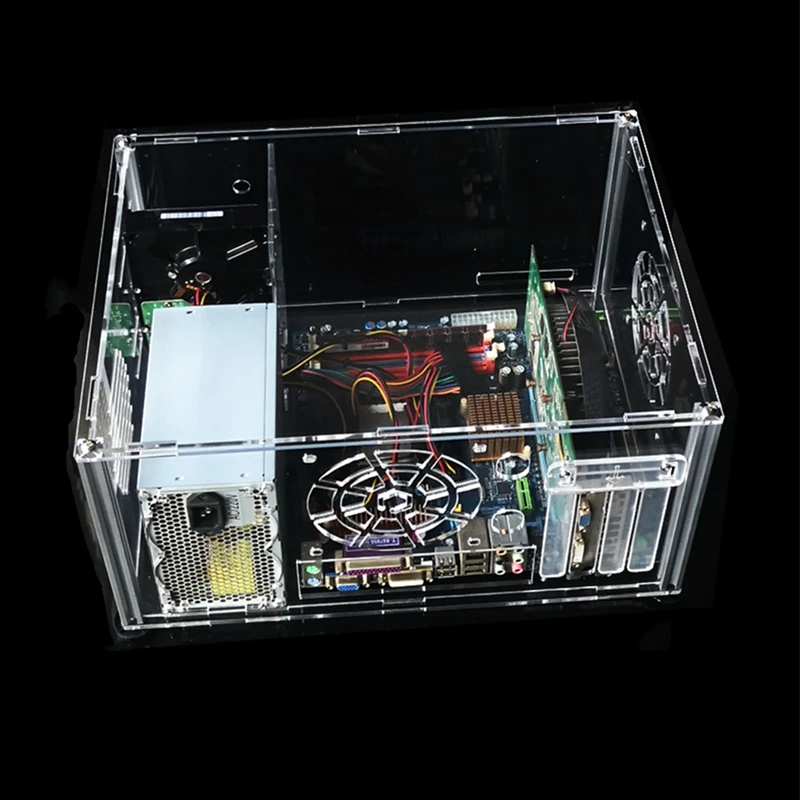 Acrylic Computer Case DIY Transparent Dustproof Desktop Gaming Case ATX MATX Chassis Frame Bracket Enclose Case Box