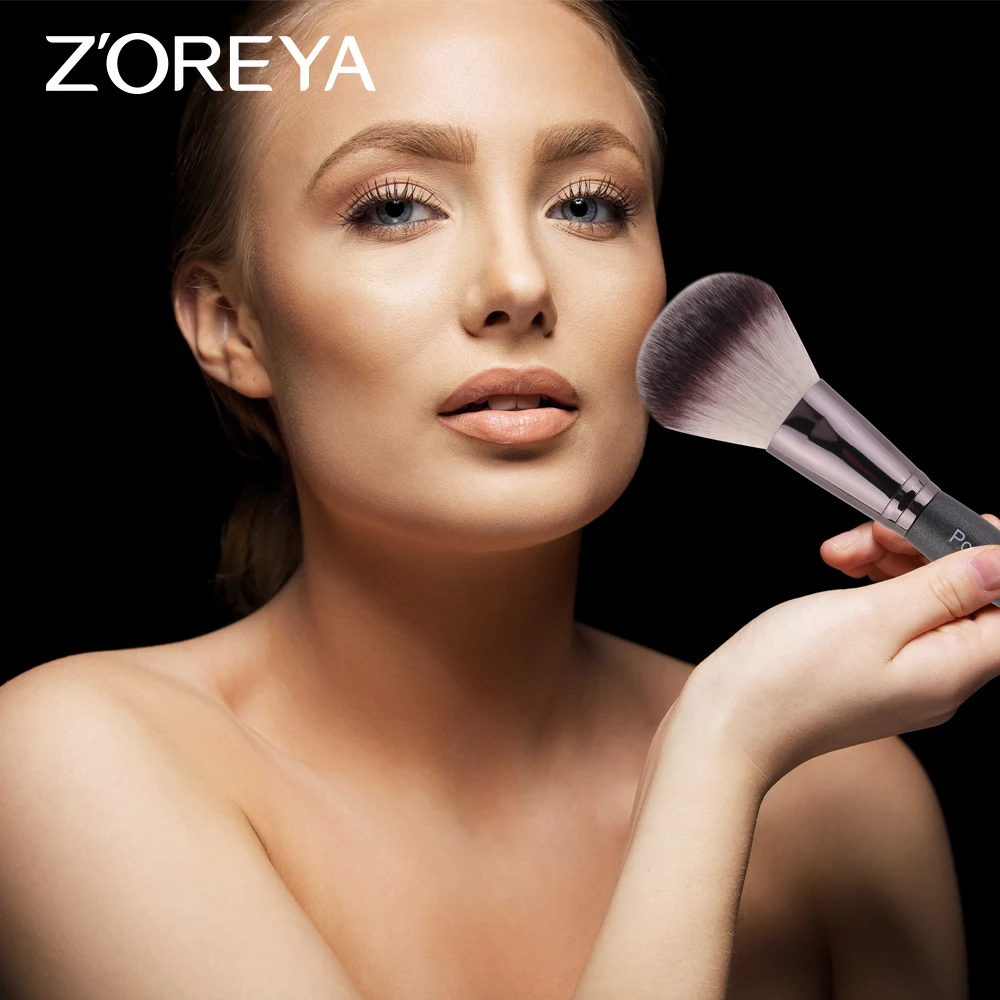 ZOREYA 15pcs Bowling Ball Shape Makeup Brush Set Foundation Powder Blusher Blending Concealer Contour Highlighter Face Make Up