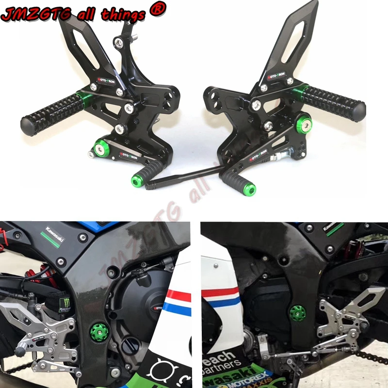 Motorcycle CNC Adjustable Foot Rset For KAWASAKI ZX10R ZX-10R 2011-2025 Racing Front pedal