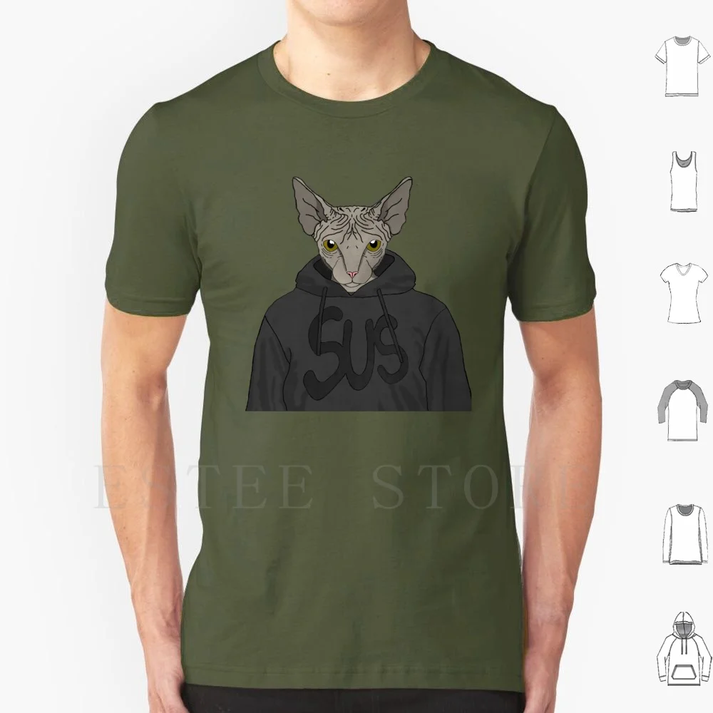 

Sus Cat T Shirt Cotton Men DIY Print Sus Cat Cats Susboy Sphinx Suspicious Gangster