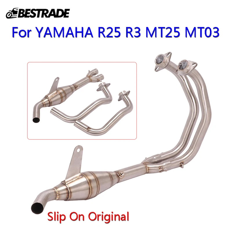 

Slip on Original Muffler Motorcycle Exhaust Front Link Connector Pipe For Yamaha R25 R3 MT25 MT03 Stainless Steel Header Pipe