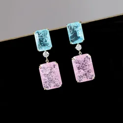 Bilincolor luxury candy color zircon drop earrings   earrings for women party or gift