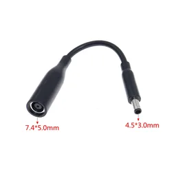DC Power Cord / Cable Charger Laptop Adapter 7.4*5.0mm Female to 4.5*3.0mm Central Pin Male Plug Connector for Dell Laptop