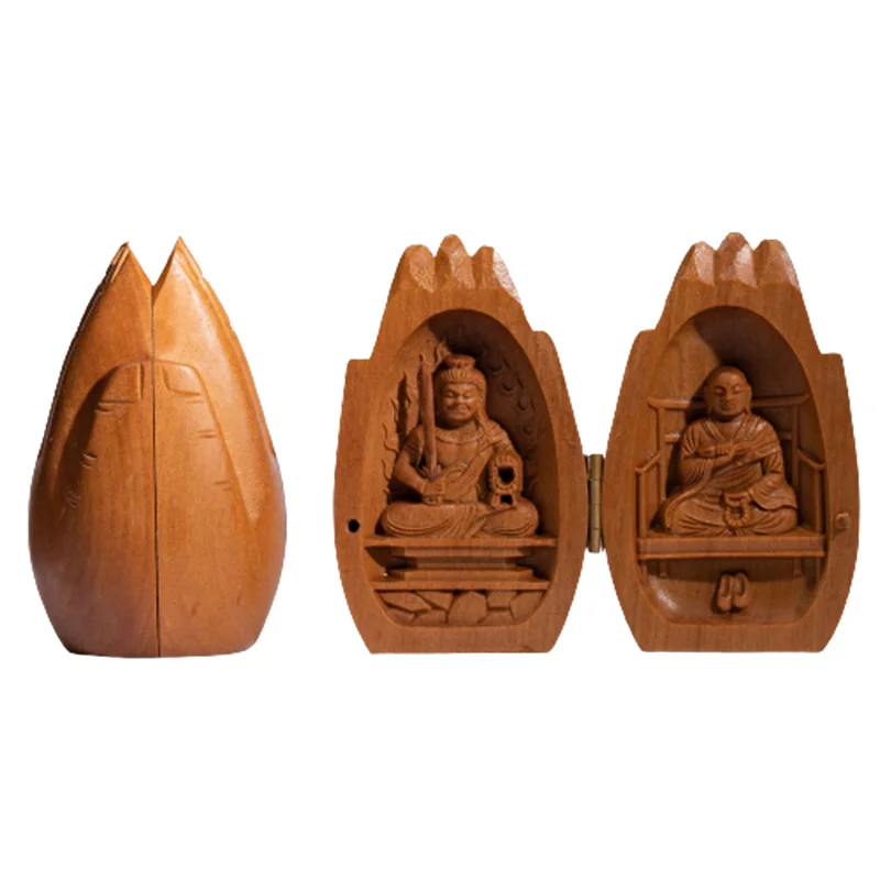 

Buddha Box Open Box Solid Wood Carving Room Decoration Feng Shui