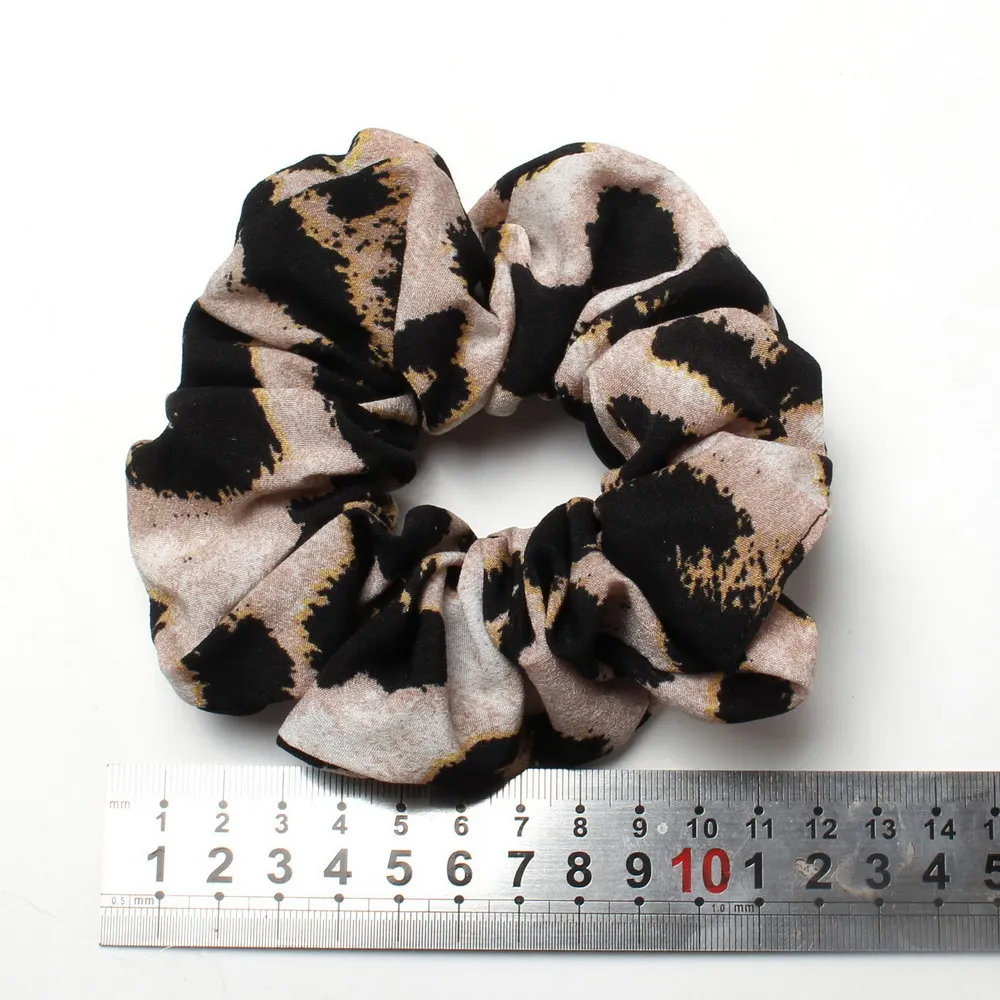 Large Animal Leopard Hair Scrunchie Set For women Satin Velvet Elastic Hair Rope Ponytail Holder Winter Hairband Hair Accessorie