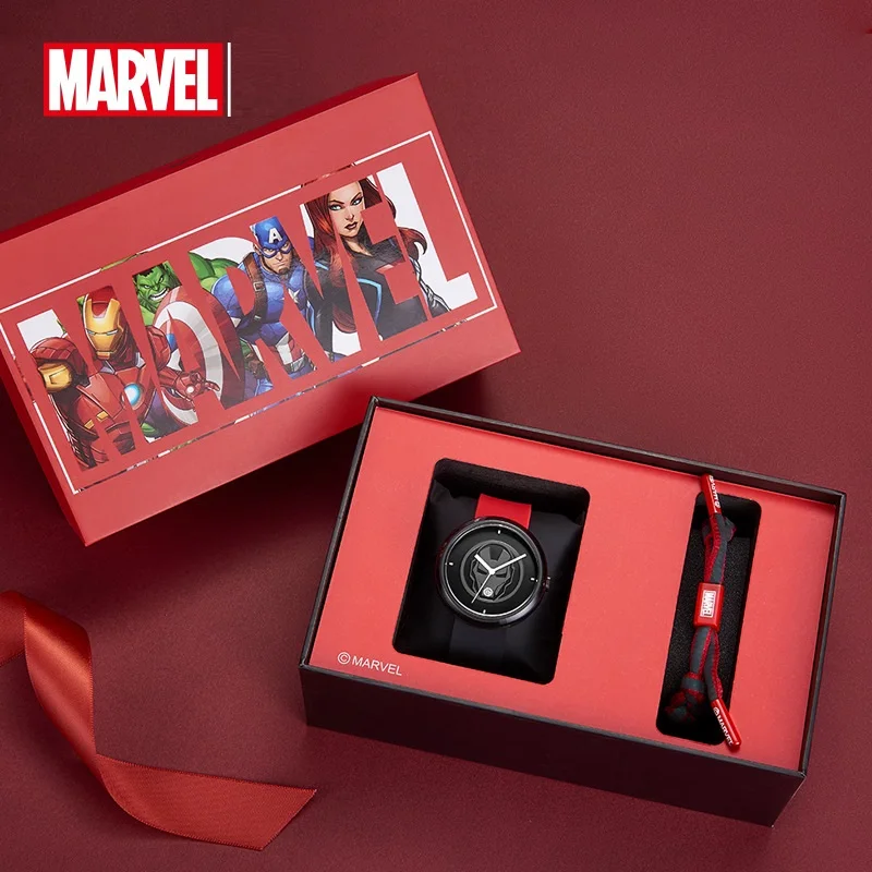 Marvel For Women Watch Avengers Spider Iron Man Quartz Wristwatch 3D Stereo Dial Crystal Silicone Strap Uinsex Disney Clock Date