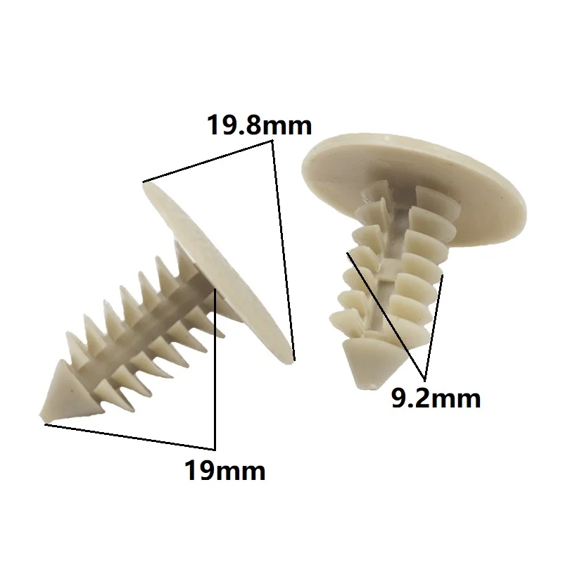 Car interior ceiling cover brown fastener retainer rivets push in 9mm hole auto roof liner trunk lining fixed clips