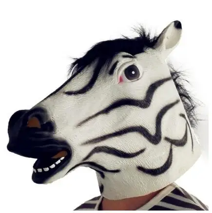 Horse Unicorn Animal Head Mask Creepy Halloween Costume Theater Prop Novelty Party Masks Latex Donkey Zebra Horse Head Mask
