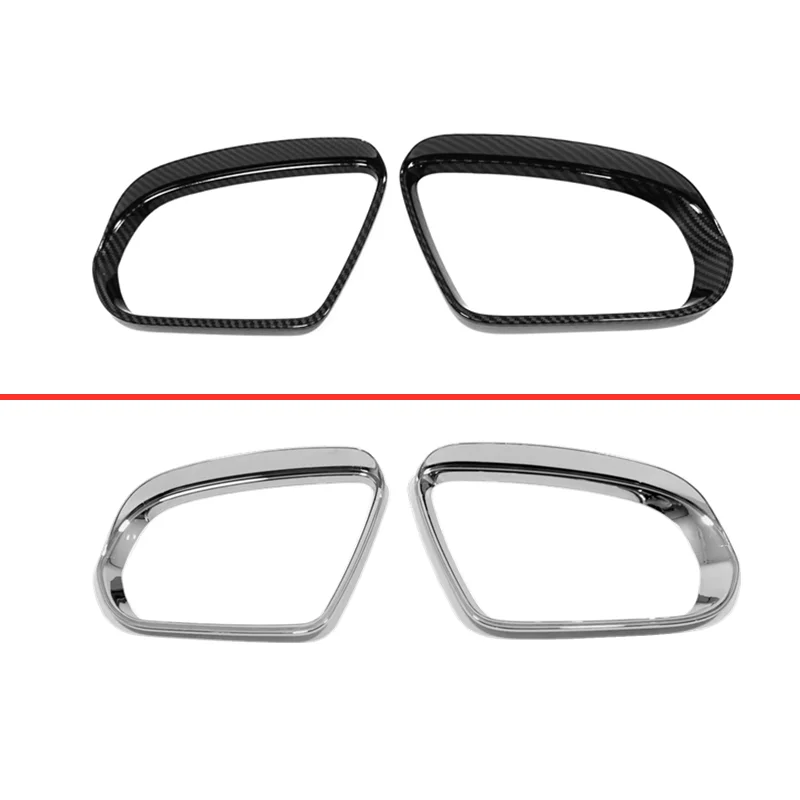 For Mercedes Benz B C E S GLB GLC Class W205 W213 LHD Car Side Door Rearview Turning Mirror Rain Eyebrow ABS Chrome/Carbon 2pcs