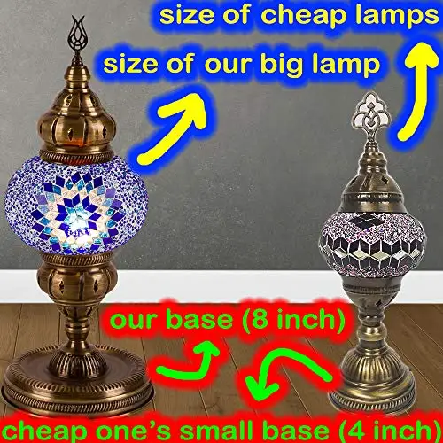 English Moroccan Mosaic Table Bedside Nightstand Crystal Glass Globe Lamp Light for Bedroom Living Room Fixtures - Unique Decora