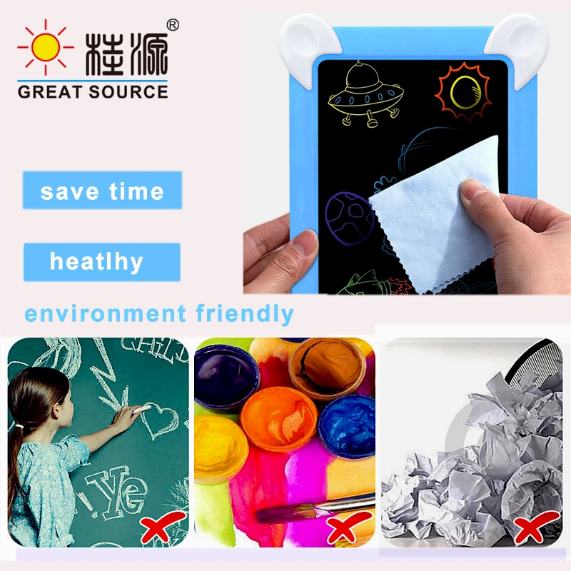 Children Light Up Drawing Pad Repead Creative Board Photo Frame Memo Pad LCD Screen (1pc)