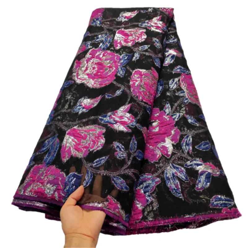 

2021 High Quality African Nigerian Tulle Lace Fabric Organza Embroidery Guipure Party Gown Dress Brocade Jacquard French