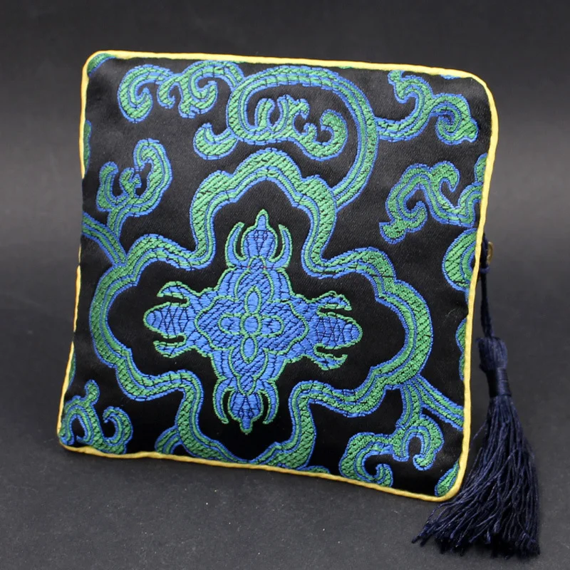 กระเป๋าของขวัญ Handmade ซิปของขวัญ Dompet Koin สไตล์จีนผ้าไหมกระเป๋าเครื่องประดับ Trinket หวีที่เก็บเครื่องสำอางกระเป๋าหูฟังกระเป๋า
