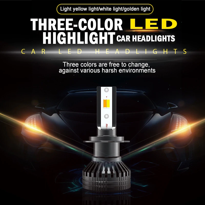 Xi Nhan Canbus F2 F3 Xe Ô Tô Đèn Led Đèn Pha Bóng Đèn H4 H7 H11 9004 9005 9006 9007 H13 55W 8000LM 3 Màu người Lái Xe Ô Tô Tự Động Đèn Led Bóng Đèn Pha