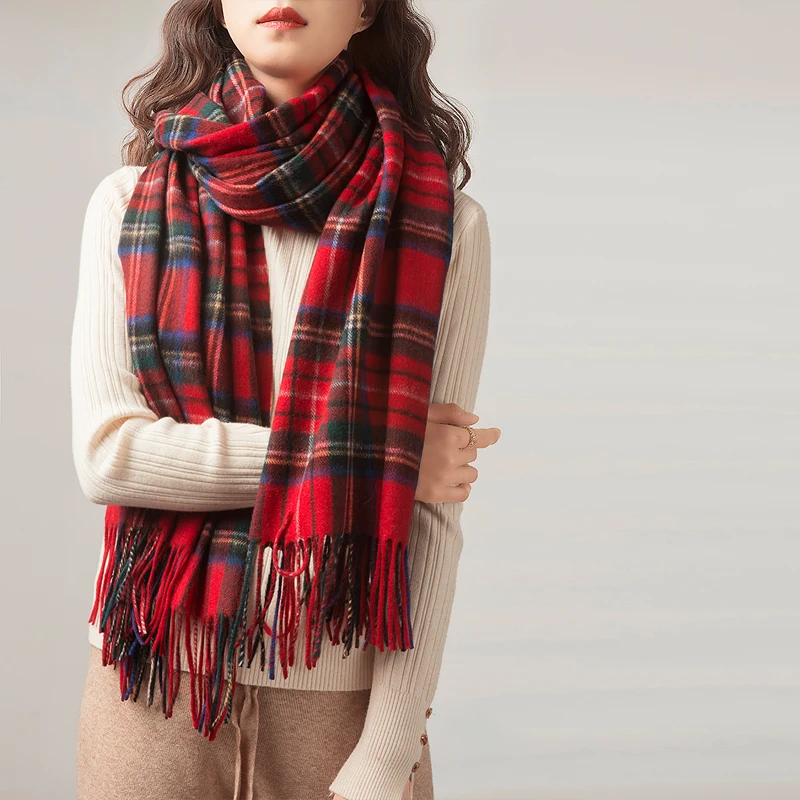 In 2023, Choose 100% wool crimson SCOTTISH PLAID SCARF, warm winter lady scarf, hound tooth comfortable winter lady scarf