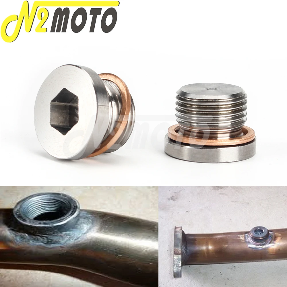 M18x1.5mm Thread Hex Bung O2 Oxygen Sensor 304 Stainless Steel Bung Plug Cap For Custom Exhaust Headers Down Pipes Adapter