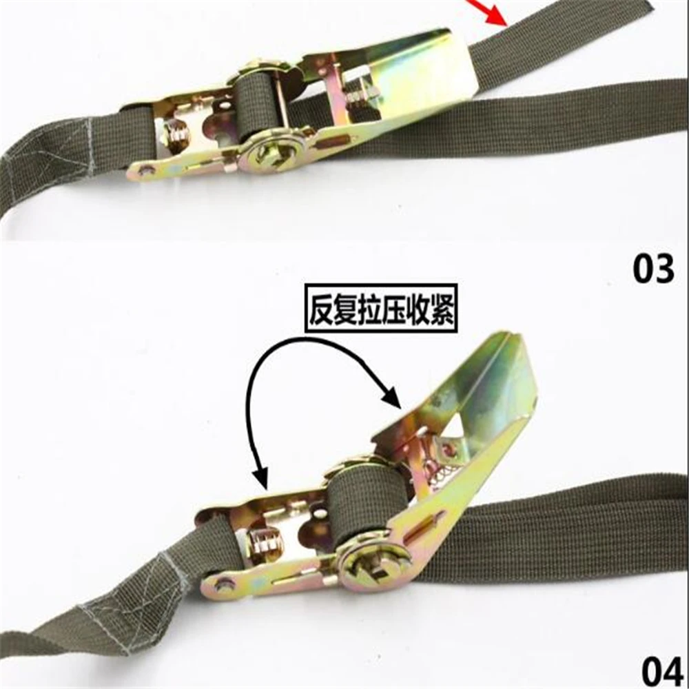 Tensor fora de estrada veículo catraca bundler bagagem fixa empacotado com tightener de carga 2.5cm 7 metros