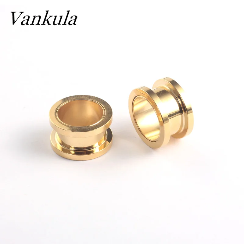 Vankula Wholesale 10PCS Lots Stainles Steel Screw Ear Plugs Tunnels Piering Body Jewelry Fahion Earrings Ear Gauges Expander