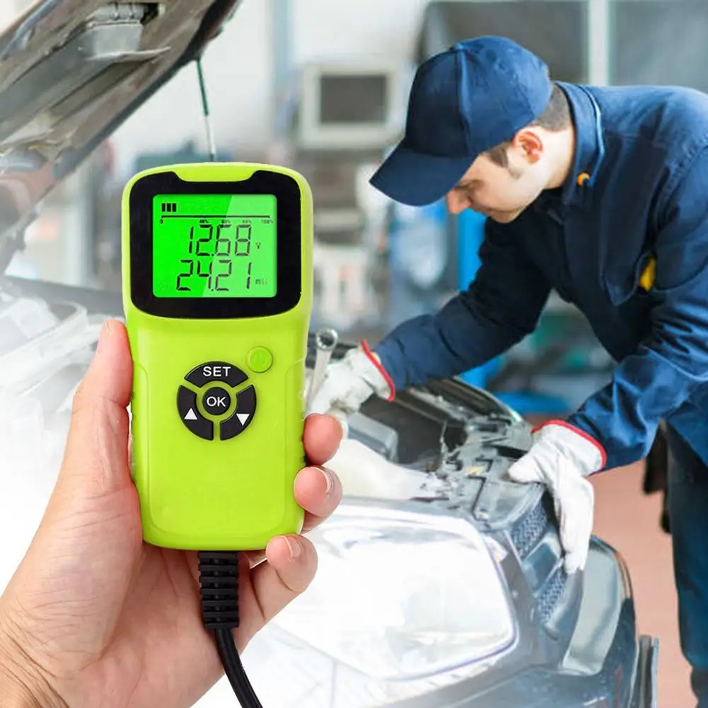 Easy to Read Lightweight Multipurpose Vehicle Battery Analyzer for Automotive Maintenance