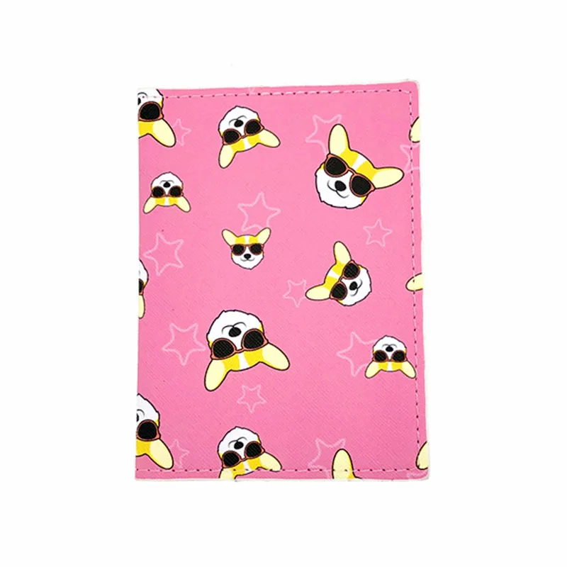 Cute Corgi Dog PU Travel Passport Case ID Card Cover Passport Holder Protector Organizer Super Quality Women Men Card Holder