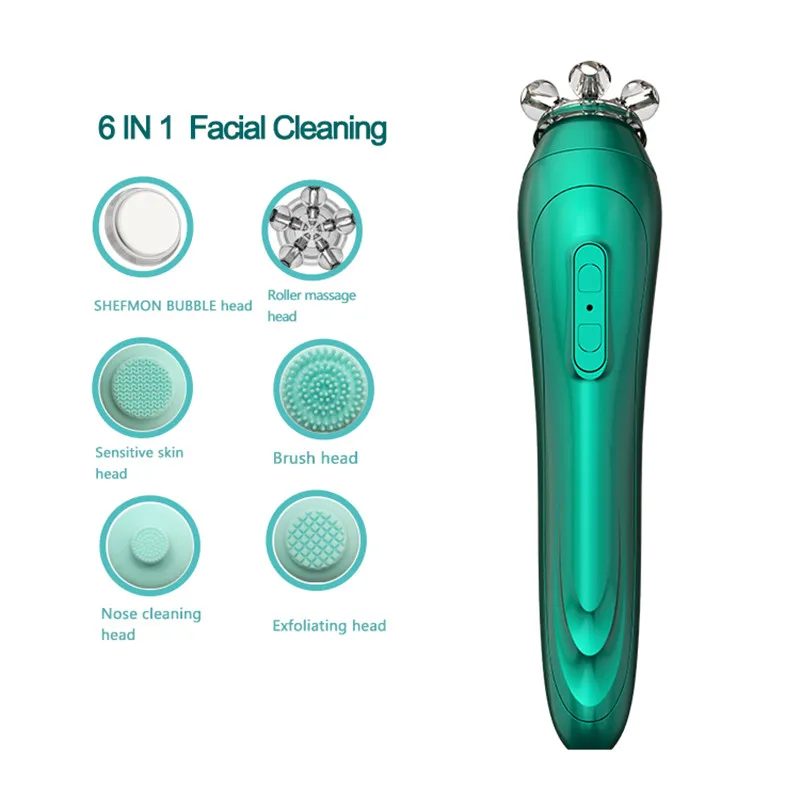 

Facial Massager Machine 3D Roller Face Cleansing Brush CO2 Bubble For Personal Use