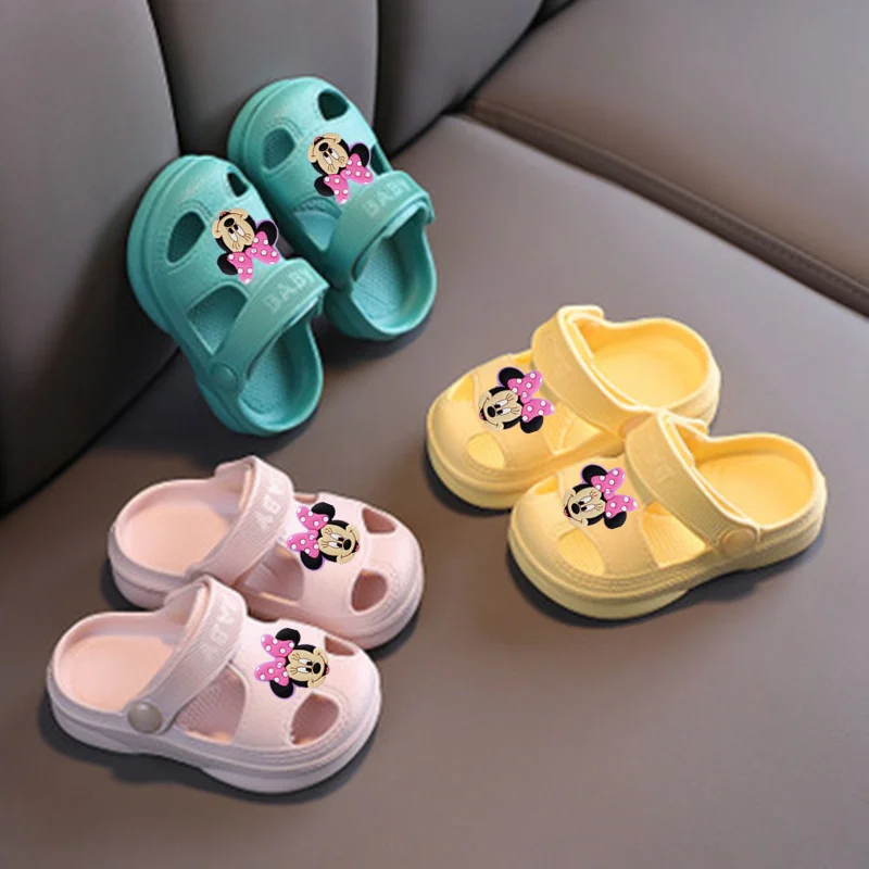 Disney Mickey mouse summer boy baby soft-soled beach shoes baby girls cartoon children's sandals slippers