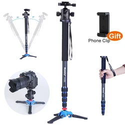 Manbily A-222 Camera Portable Professional DSLR Aluminum Monopod Tripod M1 Stand Base KB-0 Tripod Ball Heads, Monopod Max. 5KG