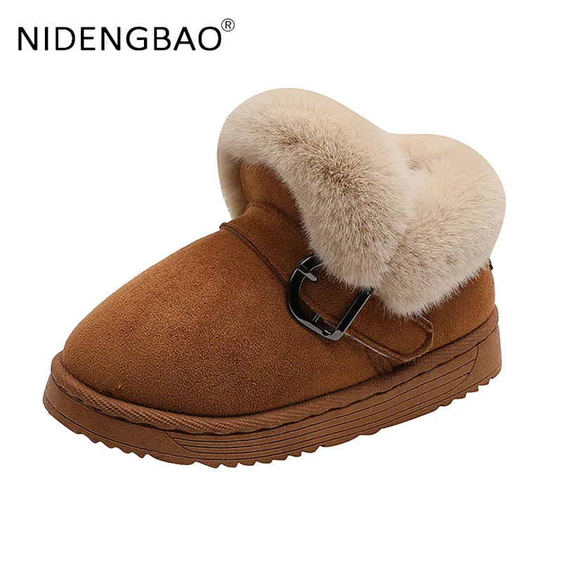 Winter Baby Snow Boots Warm Plush Fashion Boys Girls Child Outdoor Sports Shoes Suede Waterproof Anti Skid Kids Casual Sneakers