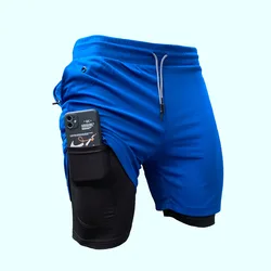 Shorts de course 2 en 1 pour hommes, pantalons courts d'entraînement, de gym, de fitness, de jogging, de sports d'été, nouvelle collection 2024