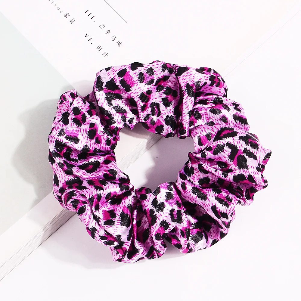 hot Sale 1pc Rainbow stripes Printed Leopard fashion lady hair ring Scrunchie Elastic Hair Band Hair Ties Rope Hair Accessories