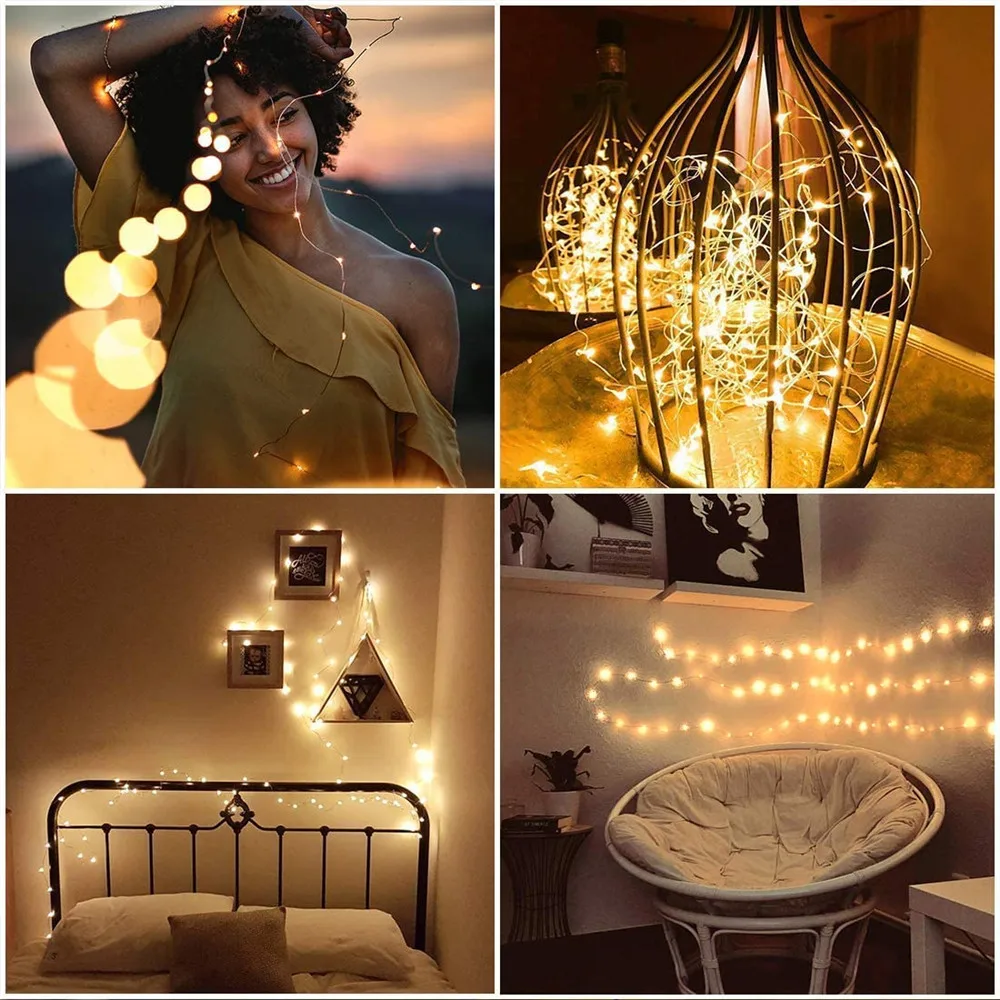 1/5/10/20PCS Submersible Copper Starry String Fairy Light 2M 20LED Wedding Party Christmas String Light for Fish Tank Pool decor