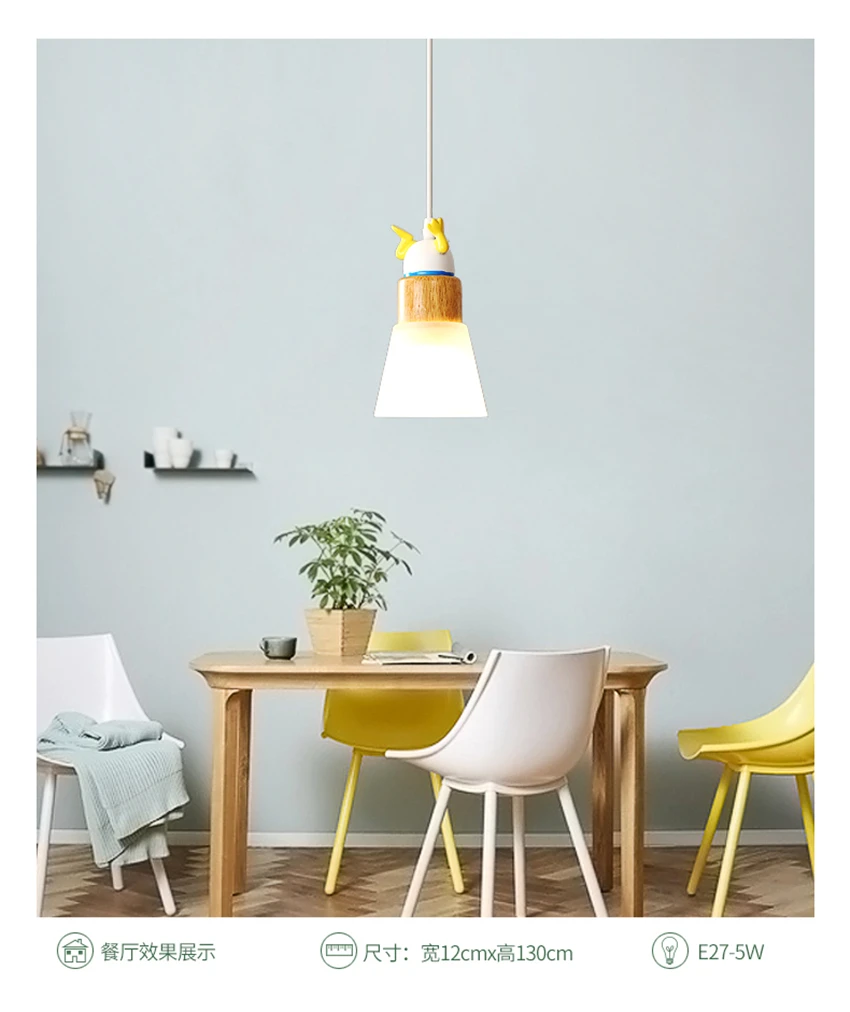 Nordic Cartoon Pendant Lights Boy Girl Bedroom Bedside Hanging Lamp Corridor Aisle Cloakroom Restaurant Pendant Lamps Fixture