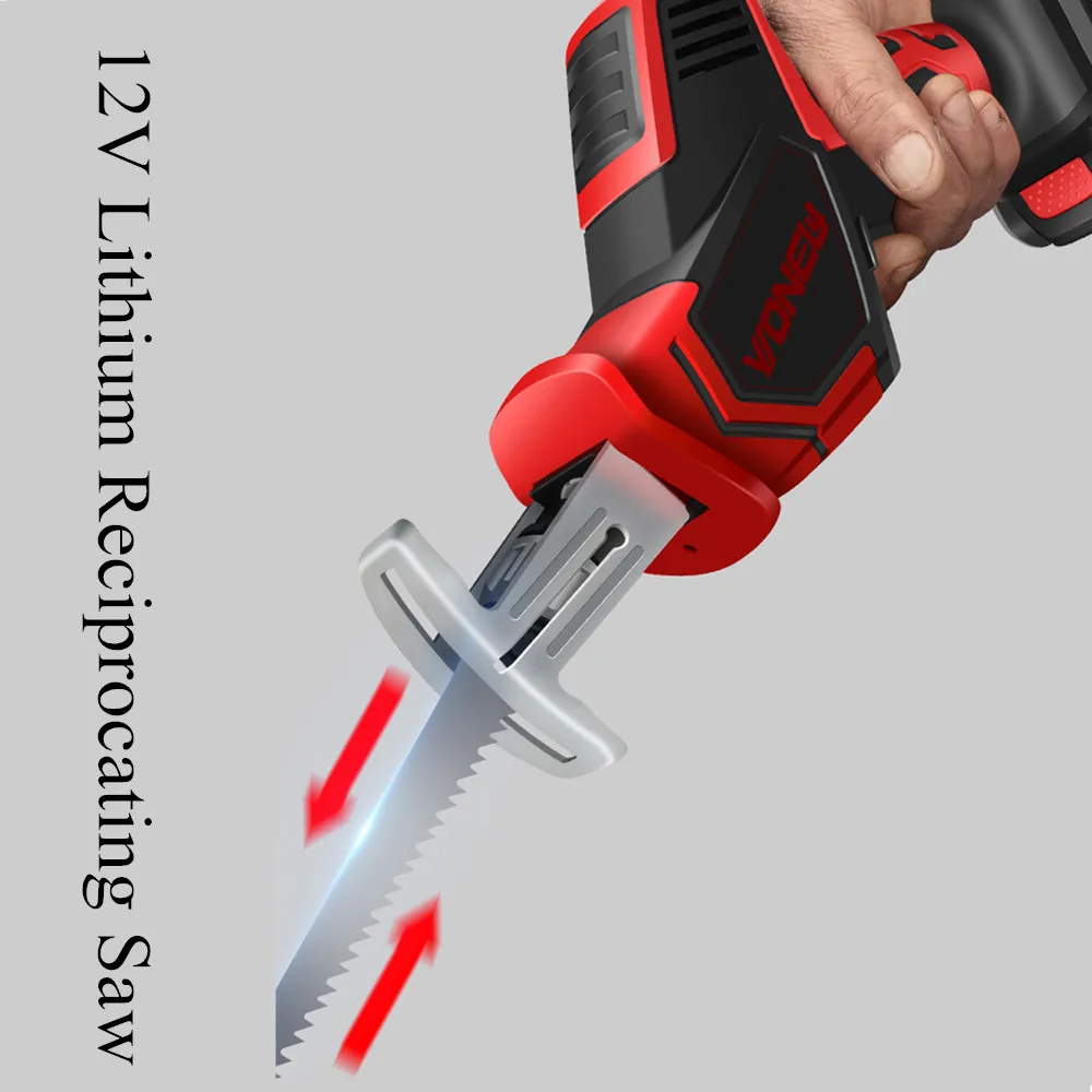 

12v lithium battery reciprocating saw cordless saber saw household small outdoor handheld high-power electric logging chainsaw