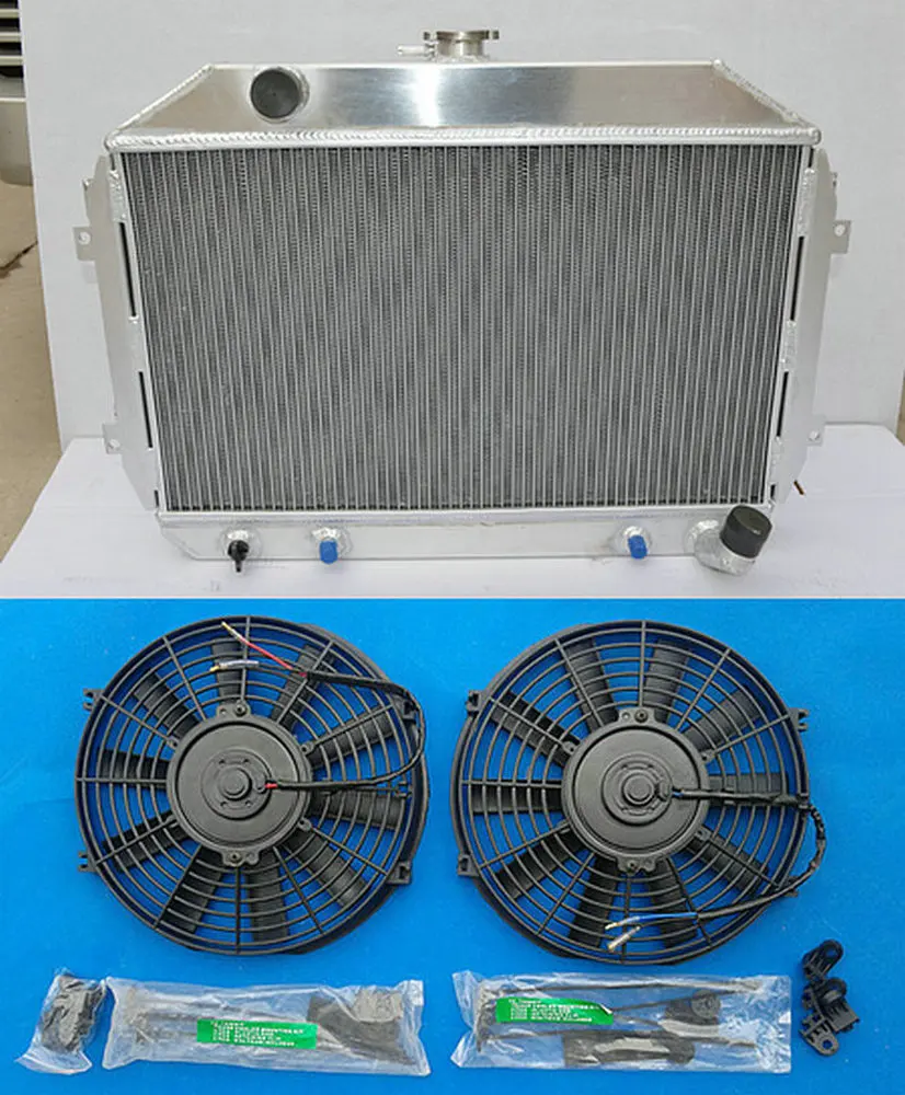 

HOT SELLING 3 Row Aluminum Radiator & 2*FANS For 1970-1975 NISSAN Datsun 240Z / 260Z AT/MT 1970 1971 1972 1973 1974 1975