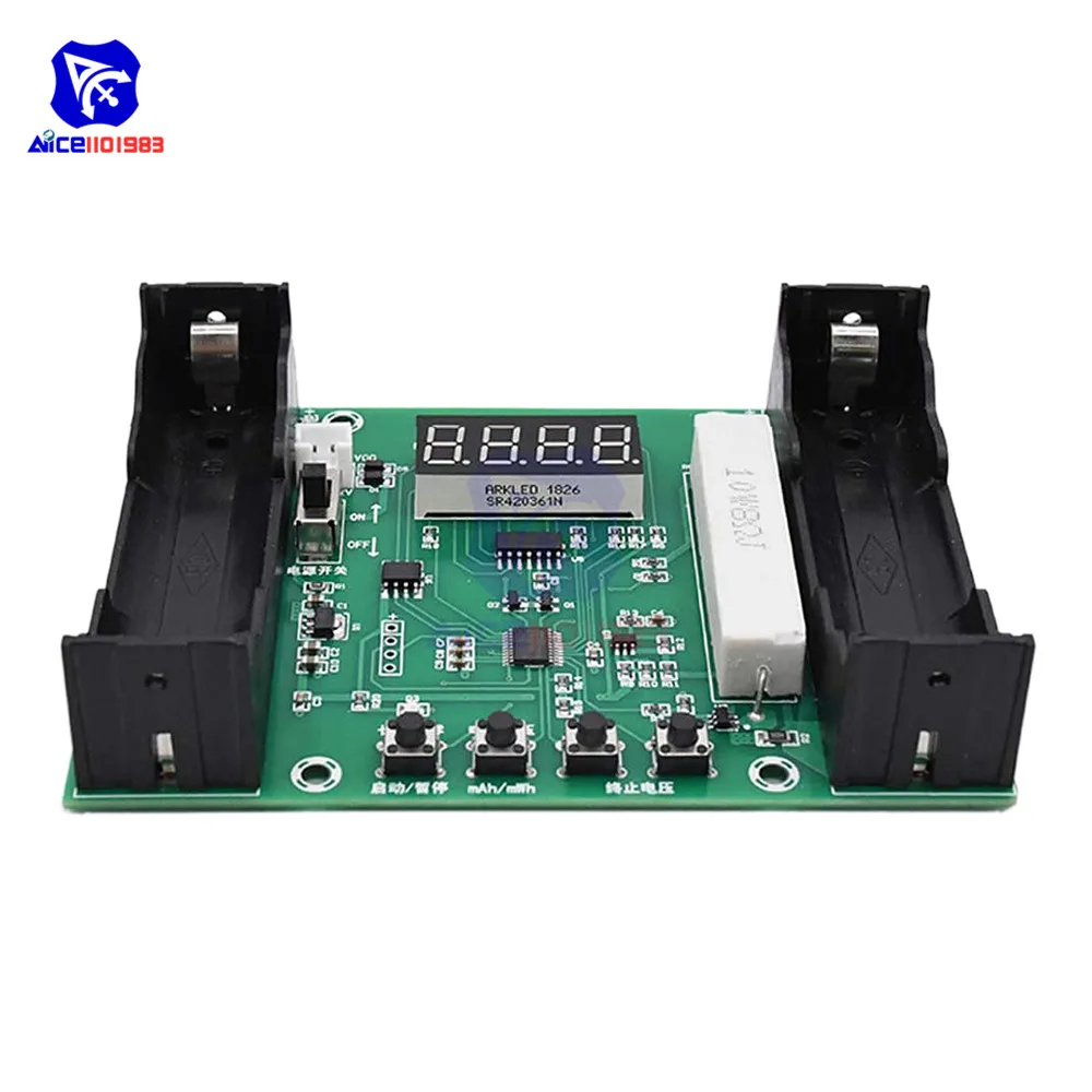 diymore 18650 Lithium Battery Capacity Tester Discharge Energy Test Meter 4bits LED Digital Display Load Battery Monitor XH-M240