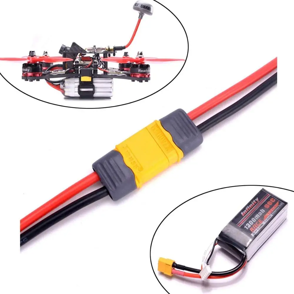 Amass XT60 Connector Male & Female Plug with 10/15cm14 AWG Silicone Wire for RC Airplane Quadcopter Lipo Battery ESC FPV Drone