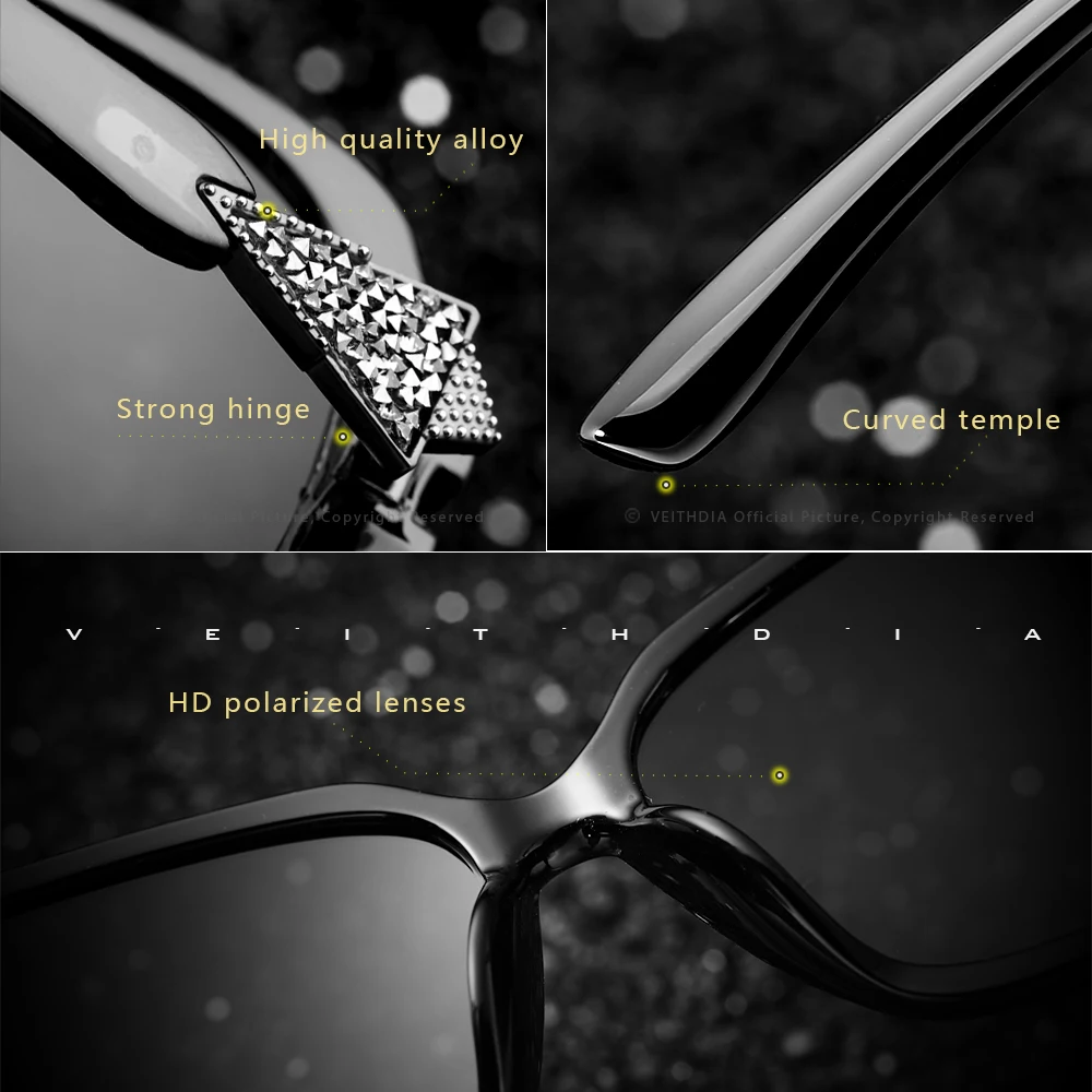 VEITHDIA Women Sun Glasses Polarized UV400 Lens Luxury Ladies Fashion Gradient Sunglasses Eyewear Accessories For Female 3068