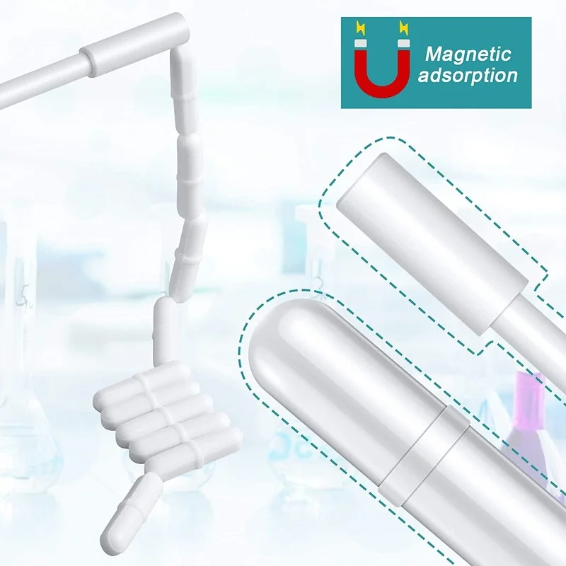 10 stück PTFE Magnetische Rühren Bars 35mm/1,38 Zoll PTFE Magnet Rührer Mixer Rühren Bar mit Ring Form weiß Magnetische