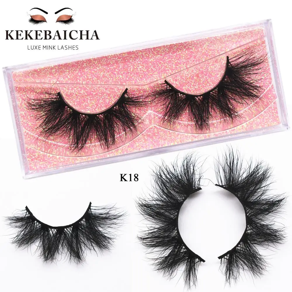 KEKEBAICHA 5D Mink Eyelashes Makeup Eyelashes 3D Mink Lashes Fluffy Soft Wispy Volume Thick Long Mink False Eyelashes K18 Lashes