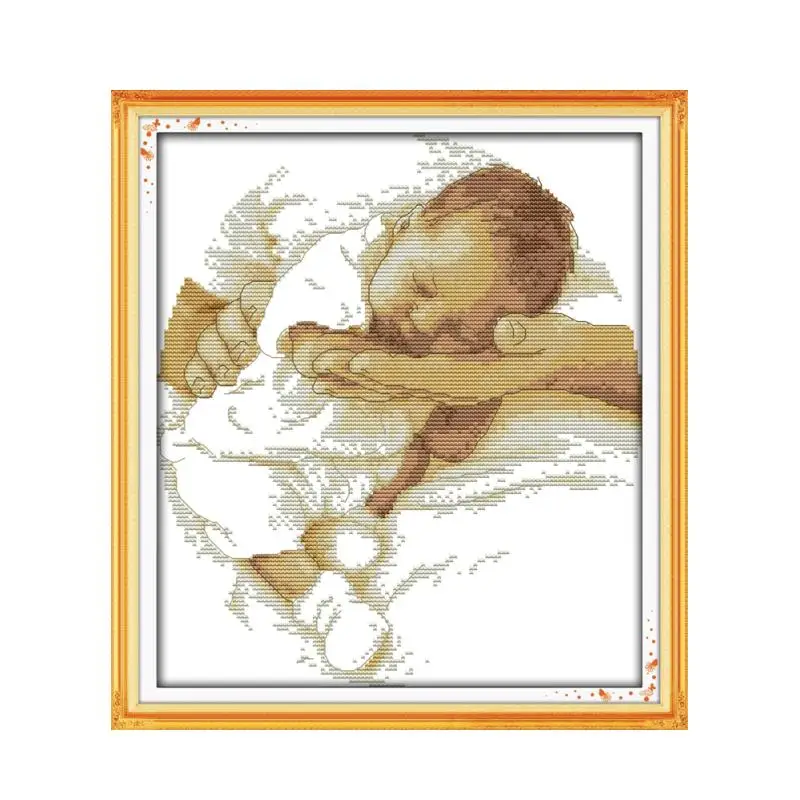 Lovely Baby Cross Stitch Kit DIY Paternal Love Pattern Embroidery Kit 11CT 14CT Needlework Sewing Kit Home Decoration Painting