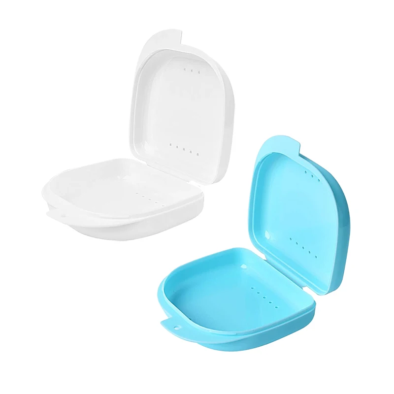 1 PC 2 Colors Portable Dental Appliance Supplies Tray Denture Storage Box Mouth Guard Container Braces Case  Health Care