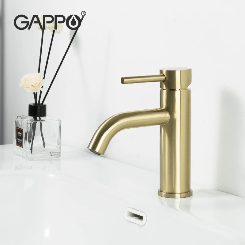 

Gappo Antique Golden Basin Faucet Cold and Hot Water Mixer Taps Deck Mounted Single Handle Single Hole Tapware Y100003-2-US