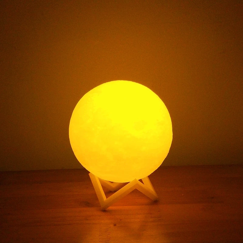 16-Color Moon Bulb Light Board + Wooden Support 3D Printer Parts DIY Lunar Lamp Desktop Light Home Decoration N7MC