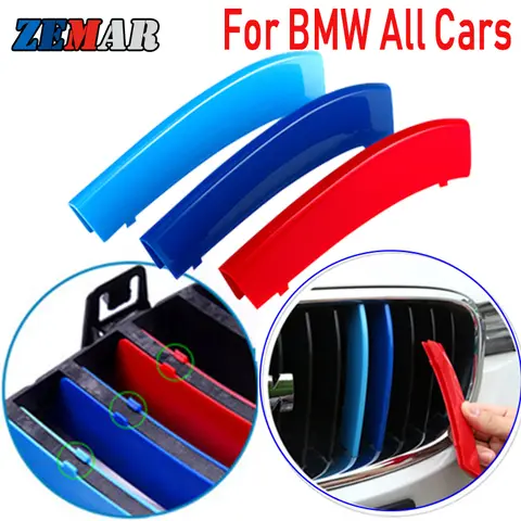 3PCS ABS BMW X1 X3 X4 X5 X6 1 2 3 4 5 6 7 시리즈 G30 G20 G05 F15 F16 G01 G02 F25 F30 F10 F20 E46 E90 E60 그릴 트림 스트립