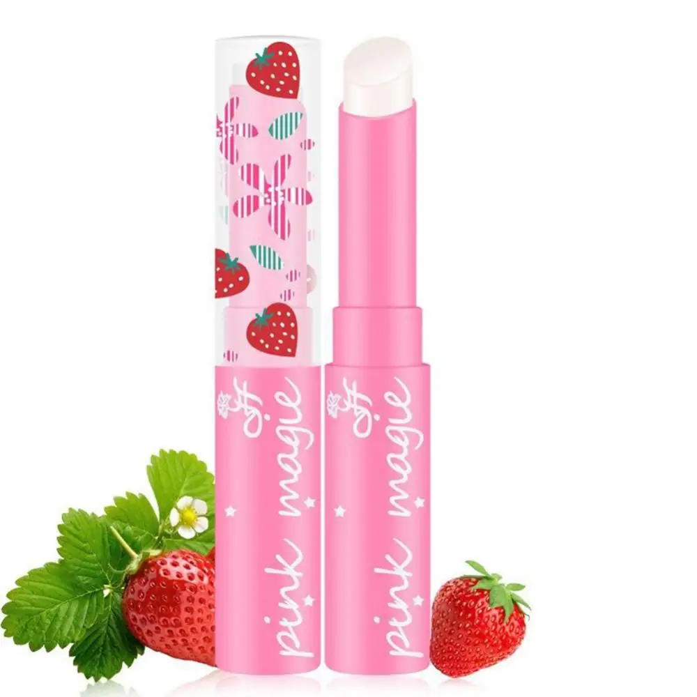 Baume à lèvres aux fraises pour femmes, rouge à lèvres magique à couleur changeante, offre spéciale, 80%