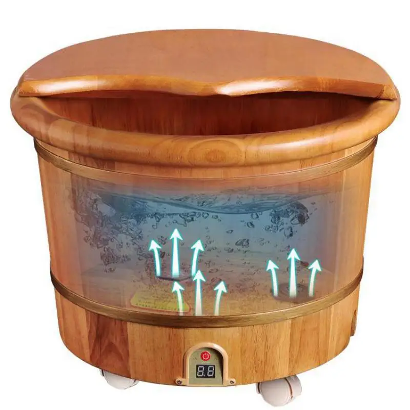 

999 Oak Foot Bath Barrel Wooden Household Electric Heating Thermostatic Foot Bath Barrel Automatic Deep Barrel Artifact