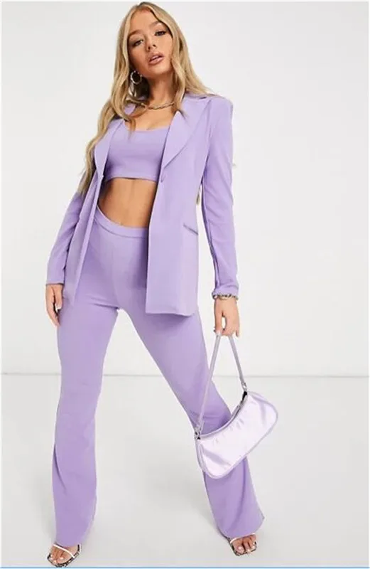 

Lilac Peak Lapel Suits for Women, Jacket and Pants, Business Suits, Pantsuit, Office Style, Female Trouser Suit, Custom Made