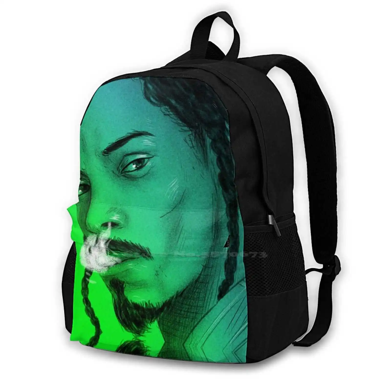 Snoop Pattern Design Bag Student'S Backpack Hiphop Rap Westside California Lbc 213 Old School Retro